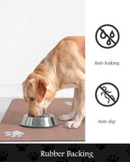 Pet Feeding Mat-Absorbent Dog Mat for Food and Water Bowl-No Stains Quick Dry Water Dispenser Mat-Dog Accessories Pet Supplies-Bowl for Messy Drinkers（Brown,23"x34"