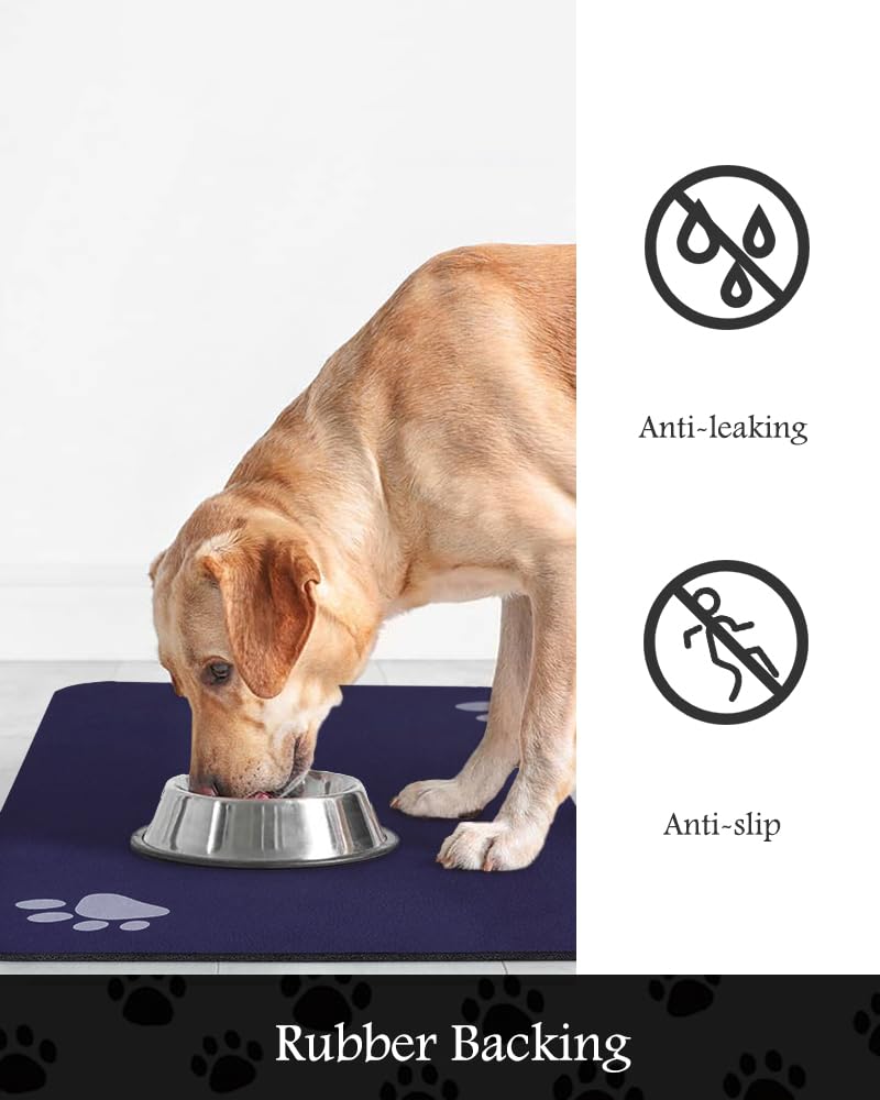 Pet Feeding Mat-Absorbent Dog Mat for Food and Water Bowl-No Stains Quick Dry Water Dispenser Mat-Dog Accessories Pet Supplies-Bowl for Messy Drinkers（Brown,23"x34"