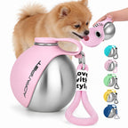 Portable Dog Water Bottle 10oz Stainless Steel Travel Dog Water Dispenser with Bowl No-Spill Puppy Water Bottle for Walking Hiking Small Dog Water Bottle (Sapphire Blue)