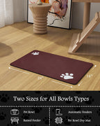 Pet Feeding Mat-Absorbent Dog Mat for Food and Water Bowl-No Stains Quick Dry Water Dispenser Mat-Dog Accessories Pet Supplies-Bowl for Messy Drinkers（Brown,23"x34"