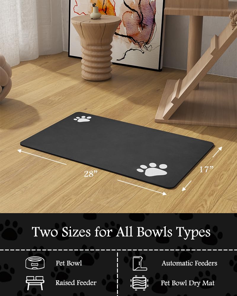 Pet Feeding Mat-Absorbent Dog Mat for Food and Water Bowl-No Stains Quick Dry Water Dispenser Mat-Dog Accessories Pet Supplies-Bowl for Messy Drinkers（Brown,23"x34"