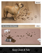 Pet Feeding Mat-Absorbent Dog Mat for Food and Water Bowl-No Stains Quick Dry Water Dispenser Mat-Dog Accessories Pet Supplies-Bowl for Messy Drinkers（Brown,23"x34"