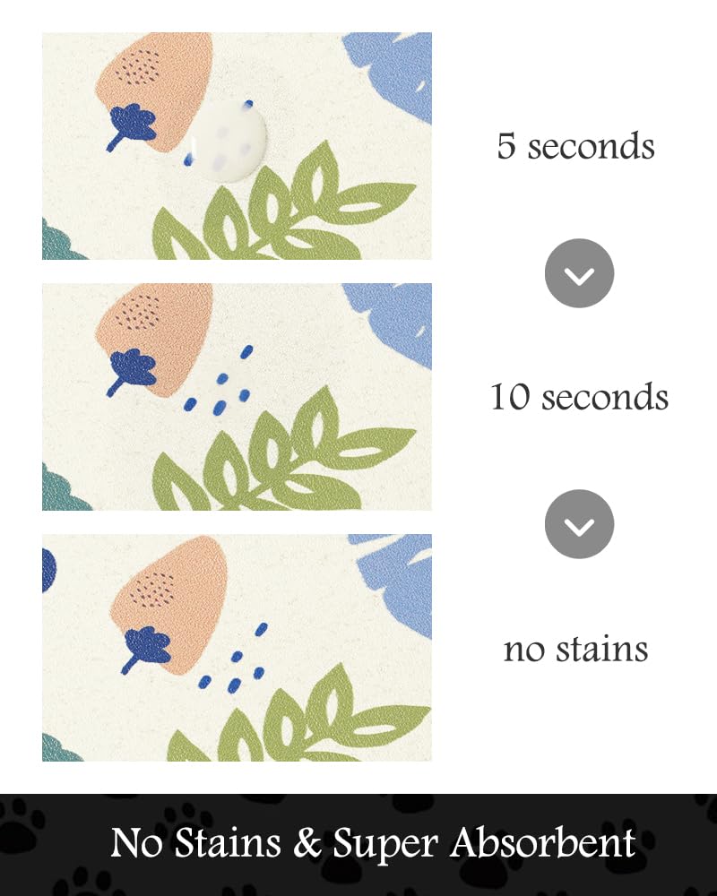 Pet Feeding Mat-Absorbent Dog Mat for Food and Water Bowl-No Stains Quick Dry Water Dispenser Mat-Dog Accessories Pet Supplies-Bowl for Messy Drinkers（Brown,23"x34"