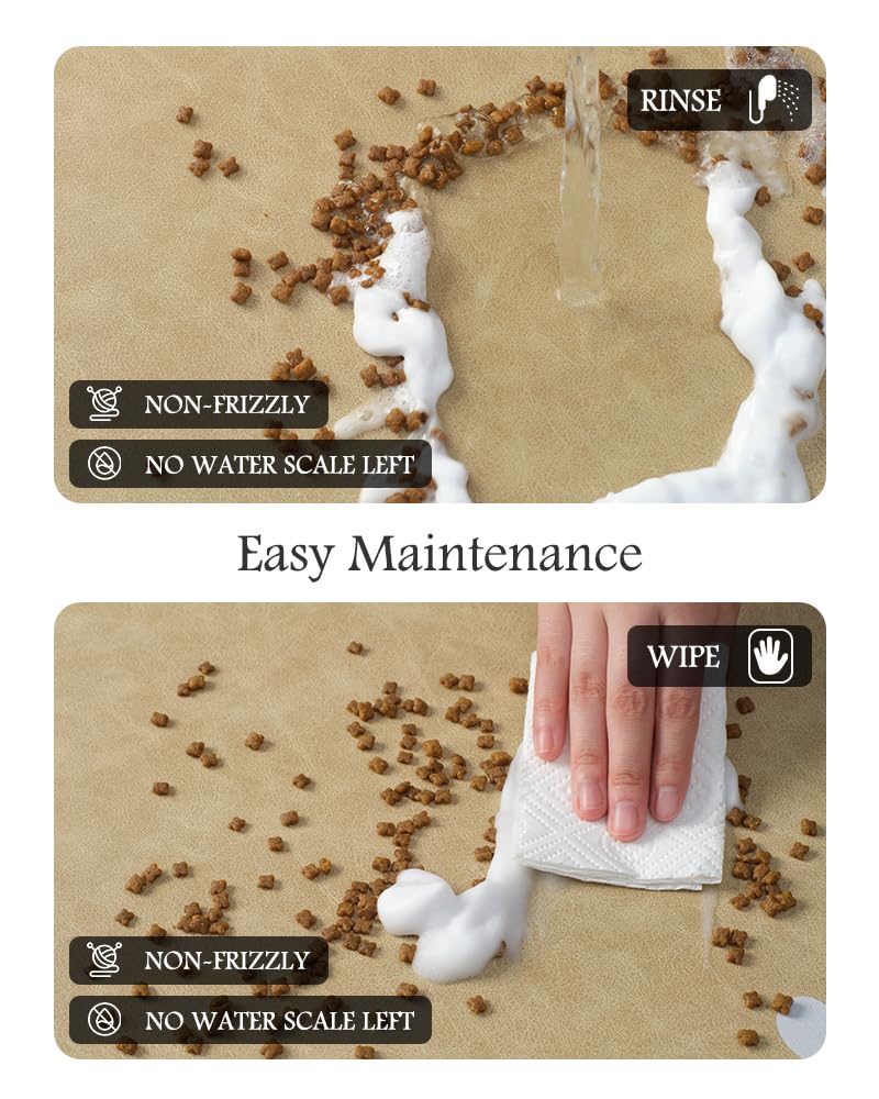 Pet Feeding Mat-Absorbent Dog Mat for Food and Water Bowl-No Stains Quick Dry Water Dispenser Mat-Dog Accessories Pet Supplies-Bowl for Messy Drinkers（Brown,23"x34"