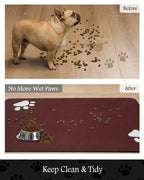 Pet Feeding Mat-Absorbent Dog Mat for Food and Water Bowl-No Stains Quick Dry Water Dispenser Mat-Dog Accessories Pet Supplies-Bowl for Messy Drinkers（Brown,23"x34"