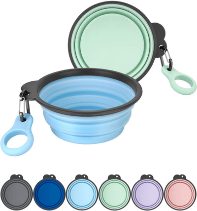 Aonkey 2 Pack 15oz/1.8 Cup Collapsible Dog Bowls with Bottle Carrier