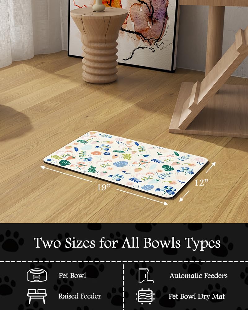 Pet Feeding Mat-Absorbent Dog Mat for Food and Water Bowl-No Stains Quick Dry Water Dispenser Mat-Dog Accessories Pet Supplies-Bowl for Messy Drinkers（Brown,23"x34"