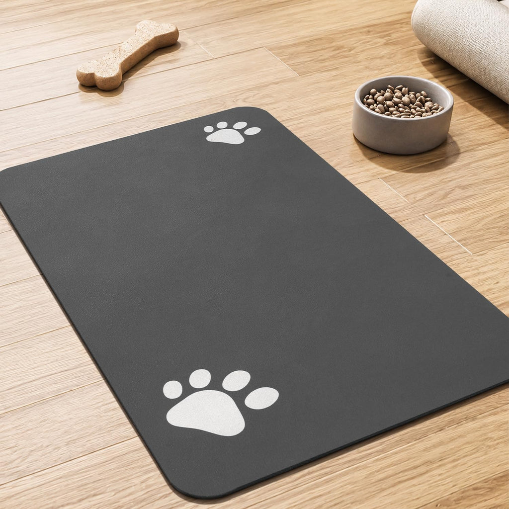 Pet Feeding Mat-Absorbent Dog Mat for Food and Water Bowl-No Stains Quick Dry Water Dispenser Mat-Dog Accessories Pet Supplies-Bowl for Messy Drinkers（Brown,23"x34"