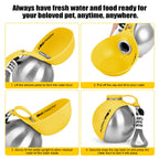 Portable Dog Water Bottle 10oz Stainless Steel Travel Dog Water Dispenser with Bowl No-Spill Puppy Water Bottle for Walking Hiking Small Dog Water Bottle (Sapphire Blue)