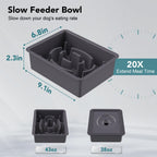UPSKY 2-in-1 Elevated Dog Bowls Set with 4 Height Adjustable Stand, Balck