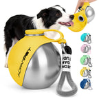 Portable Dog Water Bottle 10oz Stainless Steel Travel Dog Water Dispenser with Bowl No-Spill Puppy Water Bottle for Walking Hiking Small Dog Water Bottle (Sapphire Blue)
