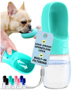 MalsiPree Dog Water Bottle Dispenser - 12 oz Navy Blue, Leak-Proof