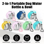 Portable Dog Water Bottle 10oz Stainless Steel Travel Dog Water Dispenser with Bowl No-Spill Puppy Water Bottle for Walking Hiking Small Dog Water Bottle (Sapphire Blue)