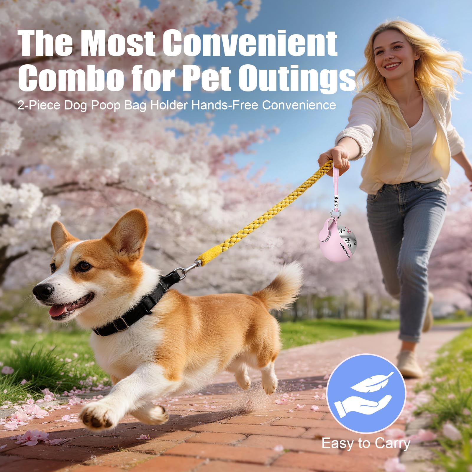 Portable Dog Water Bottle 10oz Stainless Steel Travel Dog Water Dispenser with Bowl No-Spill Puppy Water Bottle for Walking Hiking Small Dog Water Bottle (Sapphire Blue)