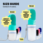 MalsiPree Dog Water Bottle Dispenser - 12 oz Navy Blue, Leak-Proof