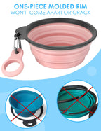 Aonkey 2 Pack 15oz/1.8 Cup Collapsible Dog Bowls with Bottle Carrier