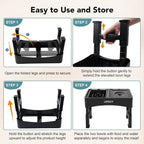 UPSKY 2-in-1 Elevated Dog Bowls Set with 4 Height Adjustable Stand, Balck