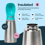 MalsiPree Dog Water Bottle Dispenser - 12 oz Navy Blue, Leak-Proof