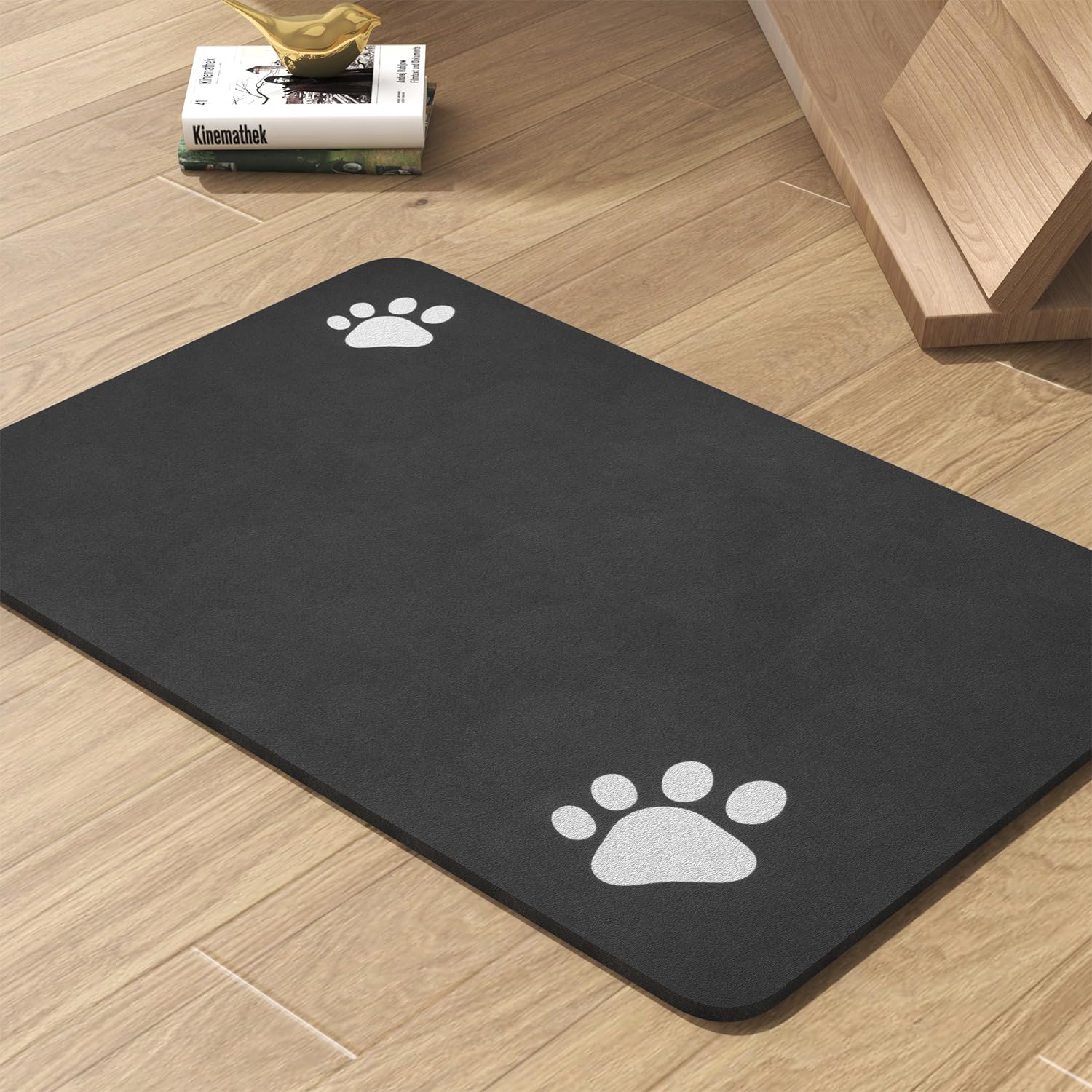 Pet Feeding Mat-Absorbent Dog Mat for Food and Water Bowl-No Stains Quick Dry Water Dispenser Mat-Dog Accessories Pet Supplies-Bowl for Messy Drinkers（Brown,23"x34"