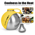 Portable Dog Water Bottle 10oz Stainless Steel Travel Dog Water Dispenser with Bowl No-Spill Puppy Water Bottle for Walking Hiking Small Dog Water Bottle (Sapphire Blue)