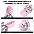 Portable Dog Water Bottle 10oz Stainless Steel Travel Dog Water Dispenser with Bowl No-Spill Puppy Water Bottle for Walking Hiking Small Dog Water Bottle (Sapphire Blue)
