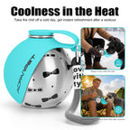 Portable Dog Water Bottle 10oz Stainless Steel Travel Dog Water Dispenser with Bowl No-Spill Puppy Water Bottle for Walking Hiking Small Dog Water Bottle (Sapphire Blue)