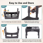 UPSKY 2-in-1 Elevated Dog Bowls Set with 4 Height Adjustable Stand, Balck