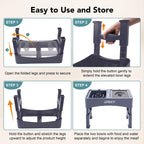 UPSKY 2-in-1 Elevated Dog Bowls Set with 4 Height Adjustable Stand, Balck