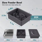 UPSKY 2-in-1 Elevated Dog Bowls Set with 4 Height Adjustable Stand, Balck