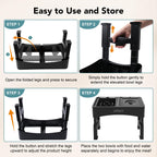 UPSKY 2-in-1 Elevated Dog Bowls Set with 4 Height Adjustable Stand, Balck