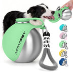 Portable Dog Water Bottle 10oz Stainless Steel Travel Dog Water Dispenser with Bowl No-Spill Puppy Water Bottle for Walking Hiking Small Dog Water Bottle (Sapphire Blue)