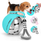 Portable Dog Water Bottle 10oz Stainless Steel Travel Dog Water Dispenser with Bowl No-Spill Puppy Water Bottle for Walking Hiking Small Dog Water Bottle (Sapphire Blue)