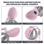 Portable Dog Water Bottle 10oz Stainless Steel Travel Dog Water Dispenser with Bowl No-Spill Puppy Water Bottle for Walking Hiking Small Dog Water Bottle (Sapphire Blue)