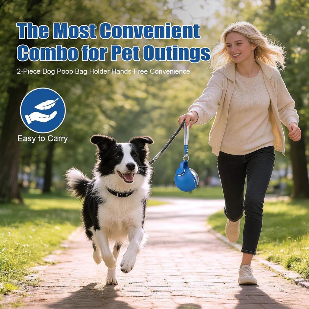 Portable Dog Water Bottle 10oz Stainless Steel Travel Dog Water Dispenser with Bowl No-Spill Puppy Water Bottle for Walking Hiking Small Dog Water Bottle (Sapphire Blue)