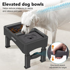 UPSKY 2-in-1 Elevated Dog Bowls Set with 4 Height Adjustable Stand, Balck
