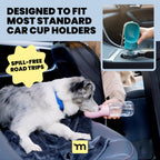 MalsiPree Dog Water Bottle Dispenser - 12 oz Navy Blue, Leak-Proof