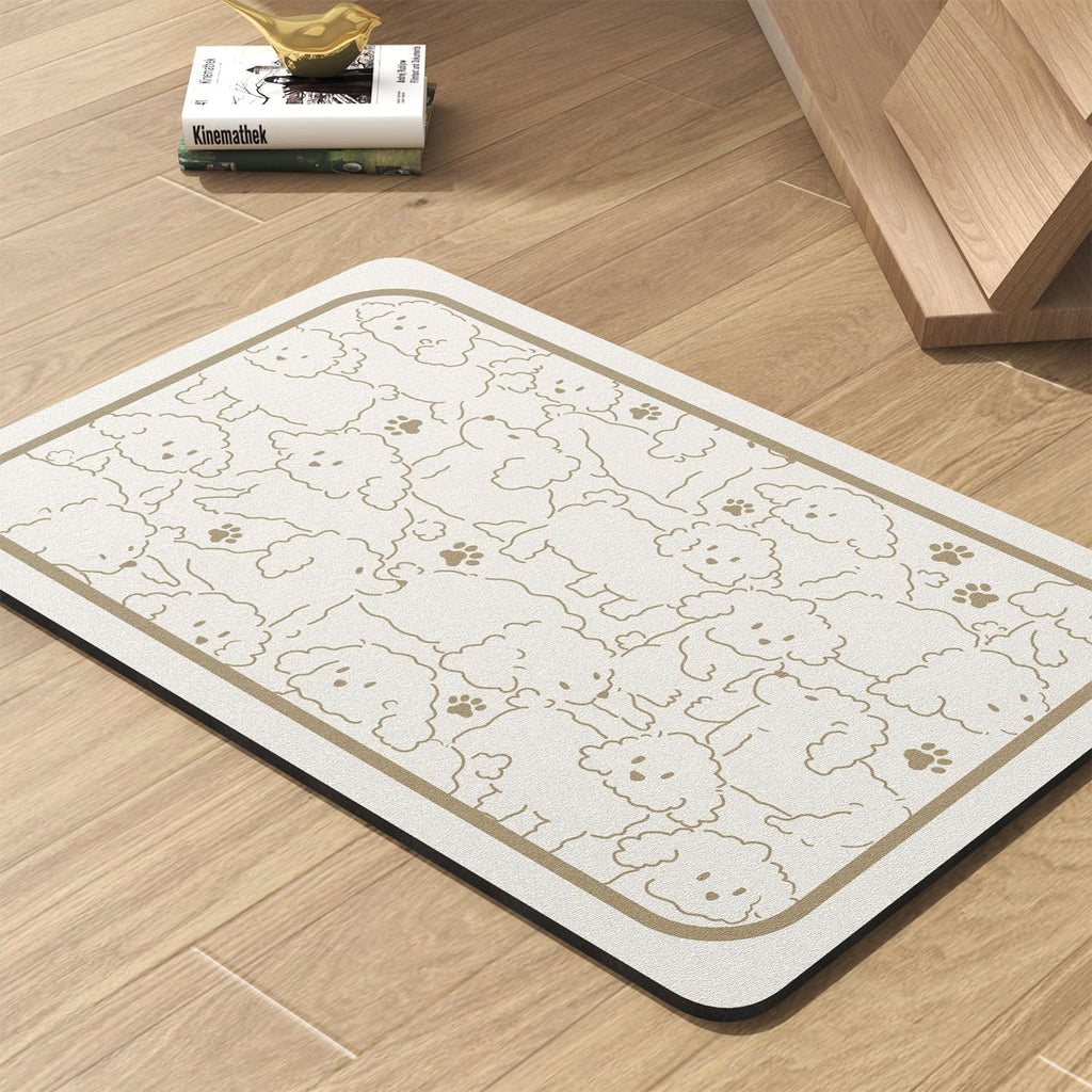 Pet Feeding Mat-Absorbent Dog Mat for Food and Water Bowl-No Stains Quick Dry Water Dispenser Mat-Dog Accessories Pet Supplies-Bowl for Messy Drinkers（Brown,23"x34"
