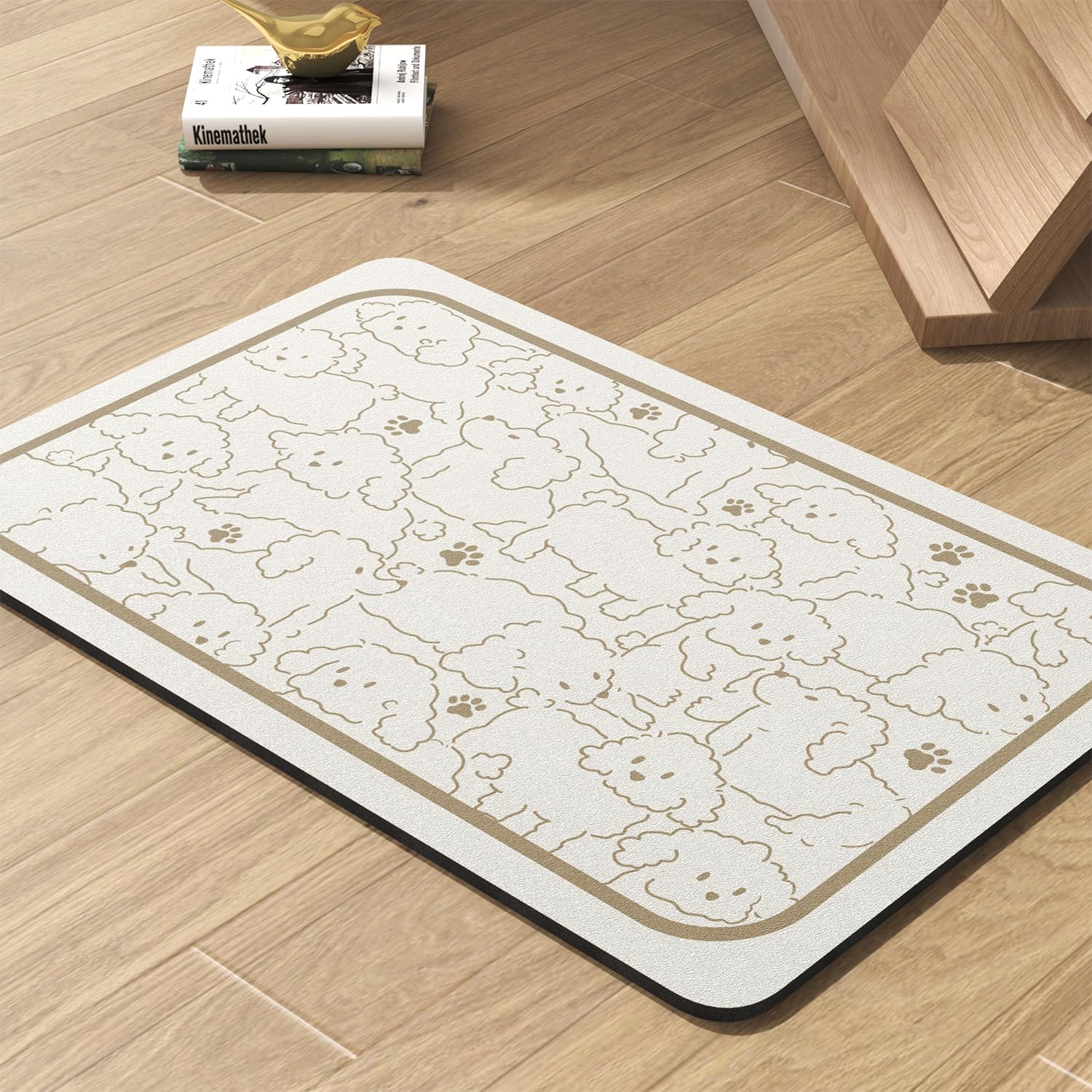 Pet Feeding Mat-Absorbent Dog Mat for Food and Water Bowl-No Stains Quick Dry Water Dispenser Mat-Dog Accessories Pet Supplies-Bowl for Messy Drinkers（Brown,23"x34"