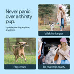 MalsiPree Dog Water Bottle Dispenser - 12 oz Navy Blue, Leak-Proof
