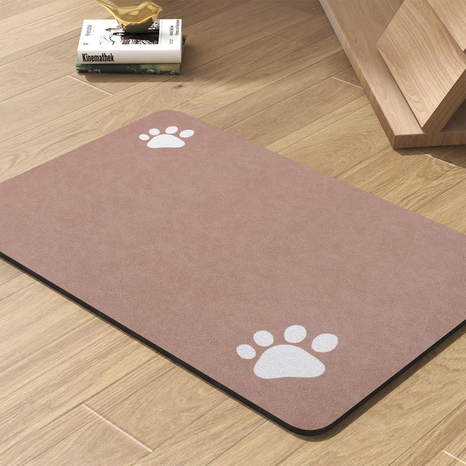 Pet Feeding Mat-Absorbent Dog Mat for Food and Water Bowl-No Stains Quick Dry Water Dispenser Mat-Dog Accessories Pet Supplies-Bowl for Messy Drinkers（Brown,23"x34"