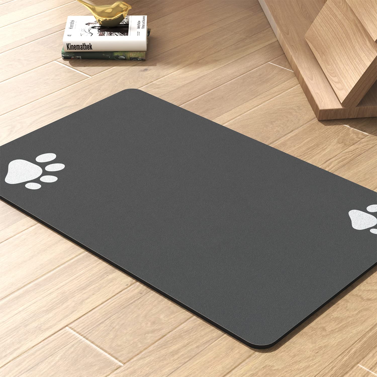 Pet Feeding Mat-Absorbent Dog Mat for Food and Water Bowl-No Stains Quick Dry Water Dispenser Mat-Dog Accessories Pet Supplies-Bowl for Messy Drinkers（Brown,23"x34"