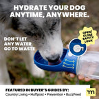 MalsiPree Dog Water Bottle Dispenser - 12 oz Navy Blue, Leak-Proof