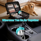 Portable Dog Water Bottle 10oz Stainless Steel Travel Dog Water Dispenser with Bowl No-Spill Puppy Water Bottle for Walking Hiking Small Dog Water Bottle (Sapphire Blue)