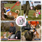 Portable Dog Water Bottle 10oz Stainless Steel Travel Dog Water Dispenser with Bowl No-Spill Puppy Water Bottle for Walking Hiking Small Dog Water Bottle (Sapphire Blue)