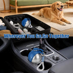 Portable Dog Water Bottle 10oz Stainless Steel Travel Dog Water Dispenser with Bowl No-Spill Puppy Water Bottle for Walking Hiking Small Dog Water Bottle (Sapphire Blue)