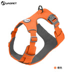 Harnais orange réfléchissant pour chien, sangles réglables avec boucles et attache dorsale