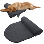 Oreiller pour chien gris foncé, coussin en forme d’oreiller avec rebords