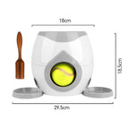 Lance-balles automatique pour chien blanc et gris foncé, dimensions et accessoires