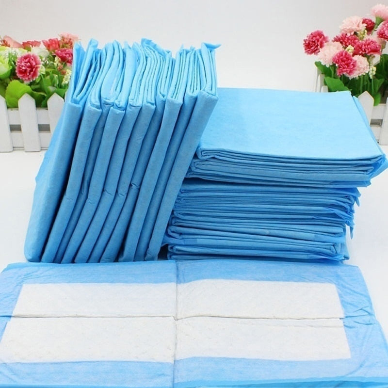 Tapis absorbants pour chien bleu clair, rectangulaires, piles multiples