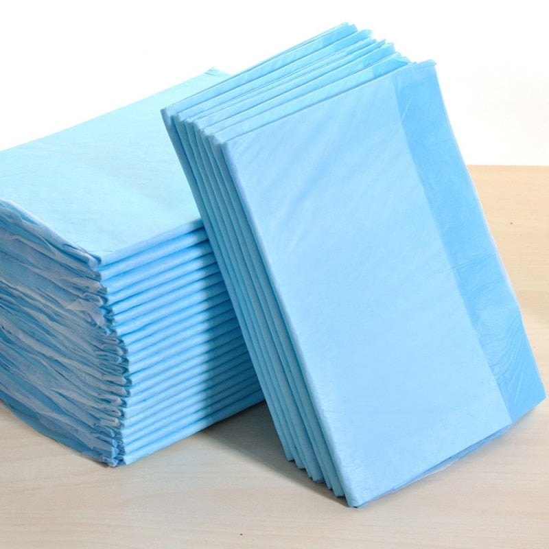 Tapis absorbants pour chien bleu clair, rectangulaires, pile latérale